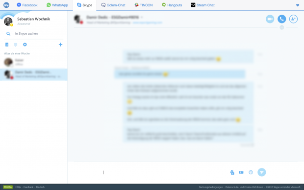 Skype im Franz-Messenger (Screenshot: Golem.de)